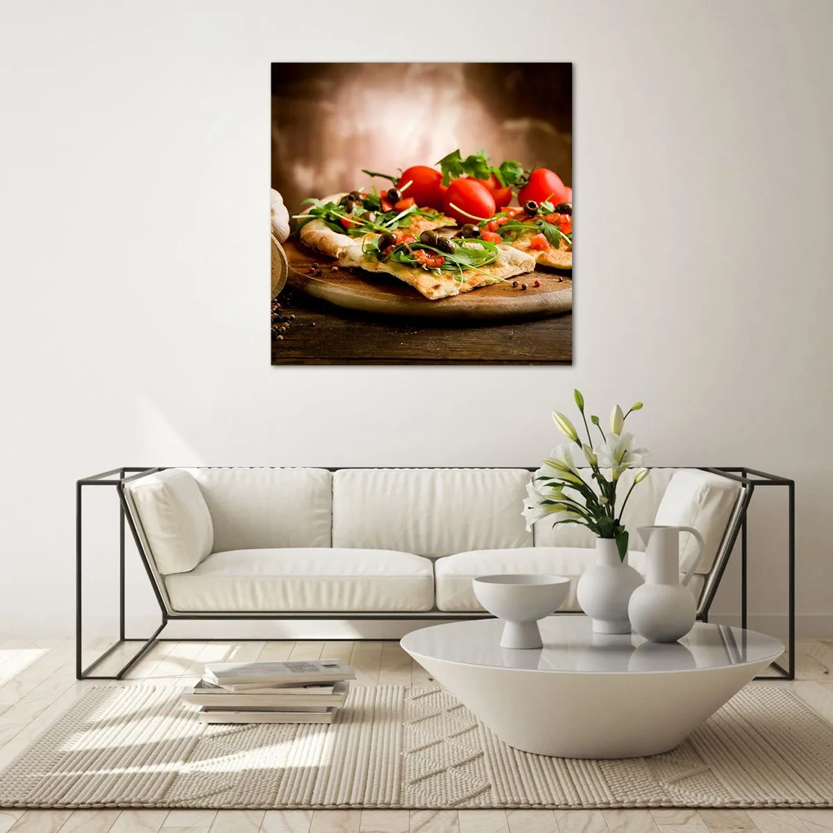 Üveg kép - Egyenesen a kemencéből és a kertből - 30x30 cm