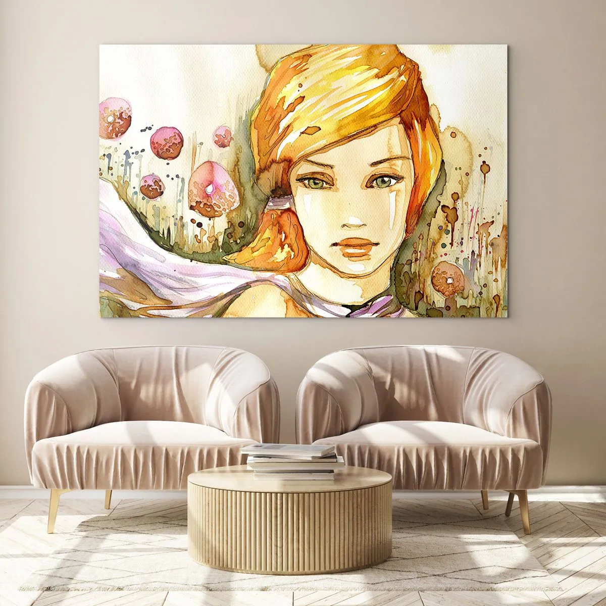 Üveg kép - Smaragd tekintet, amely lecsillapítja a haragot - 100x70 cm