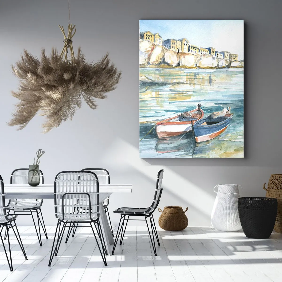 Vászonkép - Tájkép azúrkéken - 45x80 cm