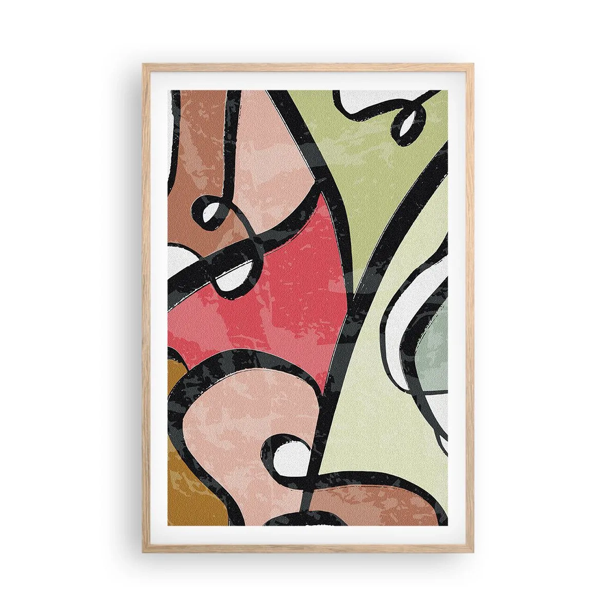 Poszter világos tölgy keretben - Pirouettek a színek között - 61x91 cm