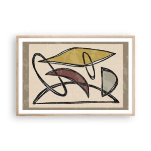 Poszter világos tölgy keretben - Függőlegesek és vízszintek - 91x61 cm