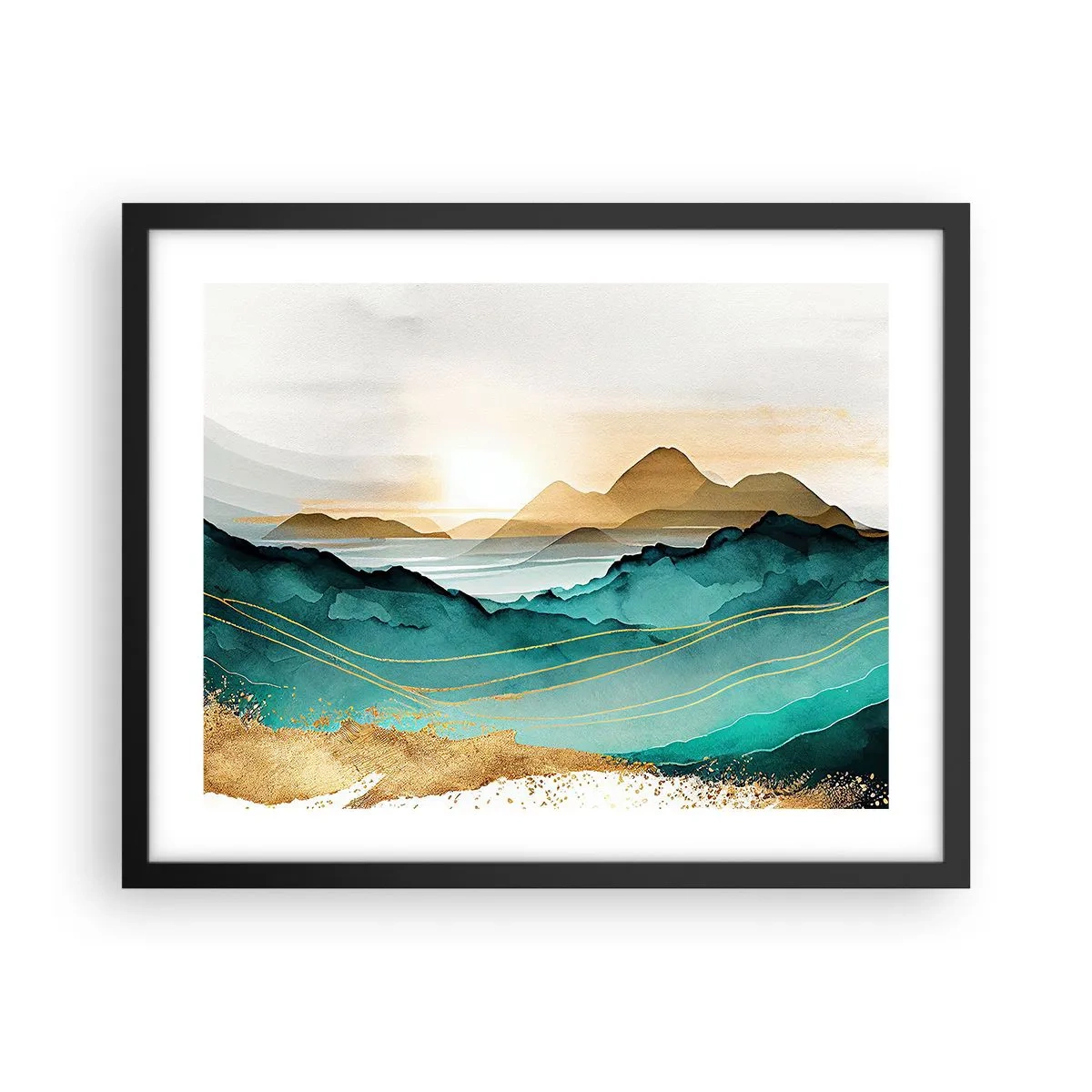 Poszter fehér keretben - Az absztrakció határán - tájkép - 50x40 cm