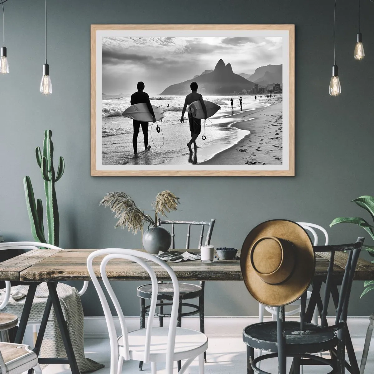 Poszter világos tölgy keretben - Egyhullámú szamba - 91x61 cm