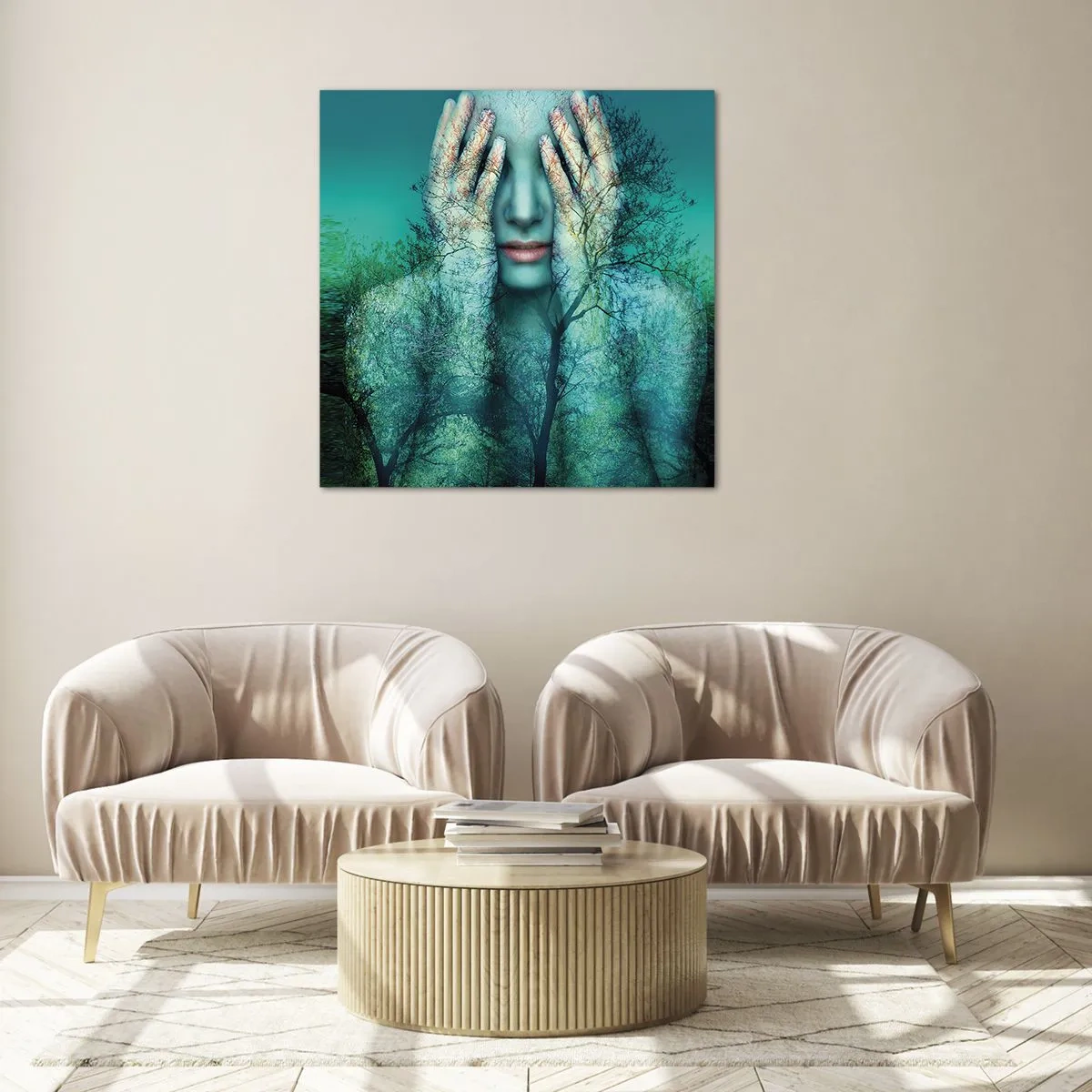 Üveg kép - Kékbe merítve - 70x70 cm