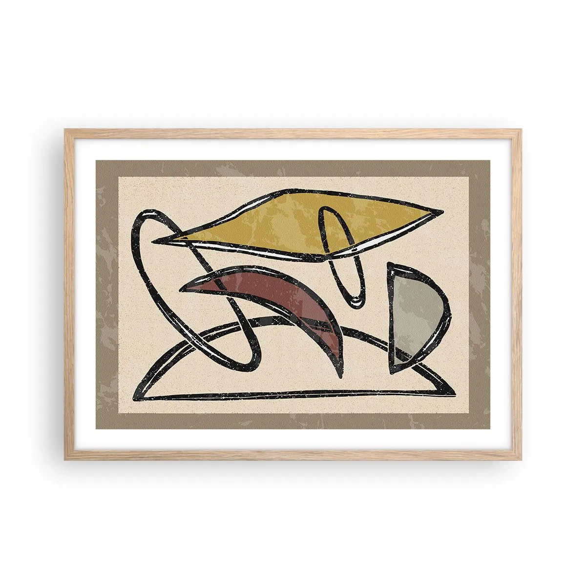 Poszter világos tölgy keretben - Függőlegesek és vízszintek - 70x50 cm