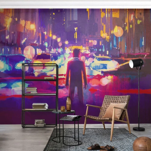 Fotótapéta Premium Sand - Elmerülve a fényben - Város, Férfi, New York - 450x315 cm