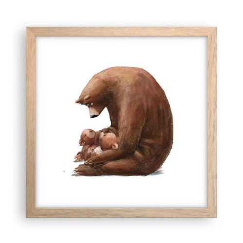 Poszter világos tölgy keretben - Szép álmokat gyerekek - 30x30 cm