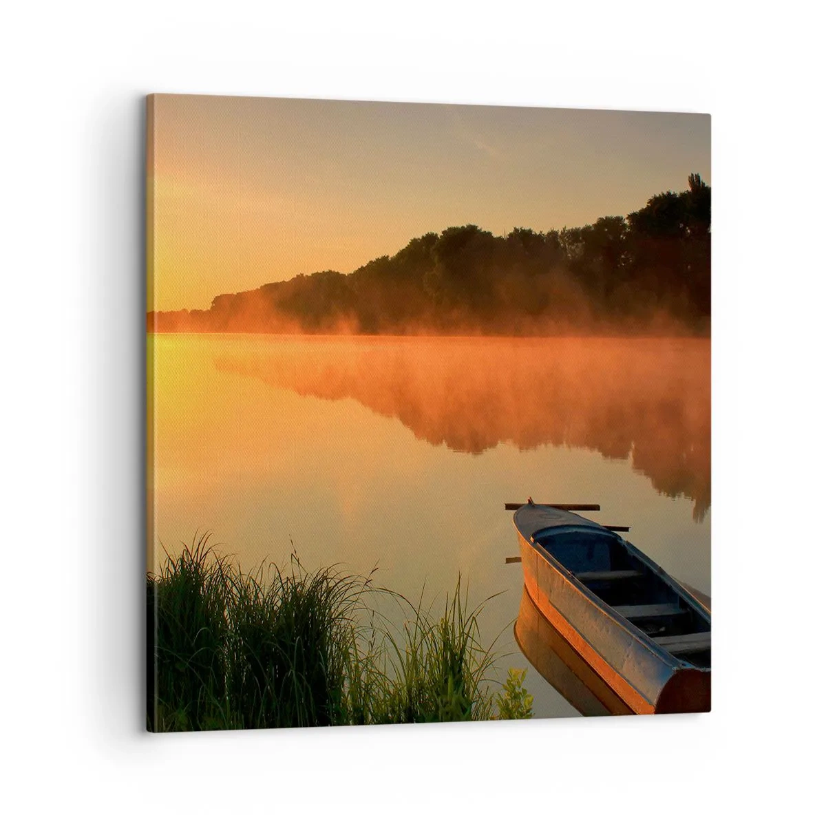 Vászonkép - Napkelte a víz felett, mint egy tükör - 60x60 cm