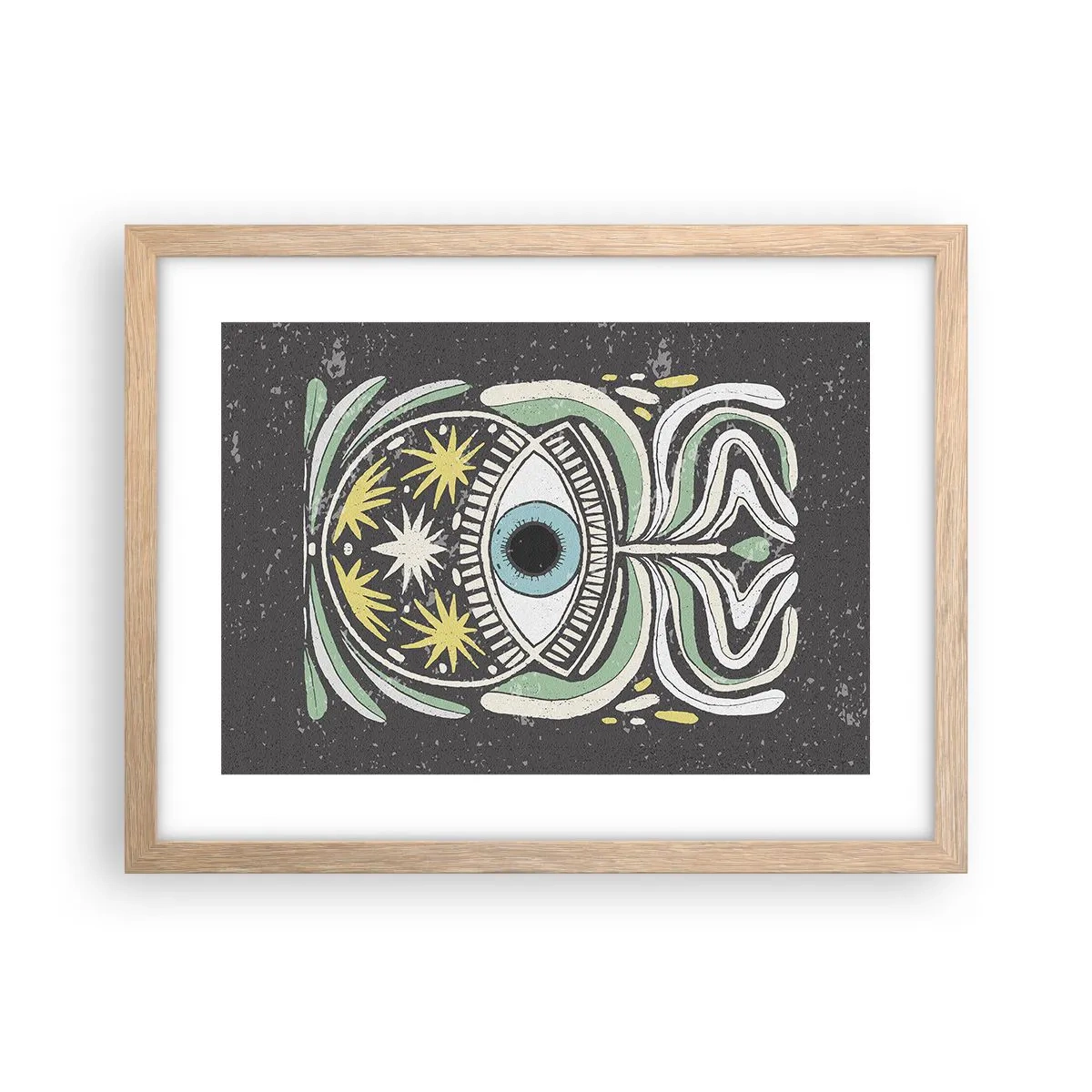 Poszter világos tölgy keretben - Törzsi rituálék - 40x30 cm