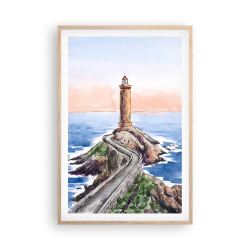 Poszter világos tölgy keretben - Szemben a tengerrel - 61x91 cm