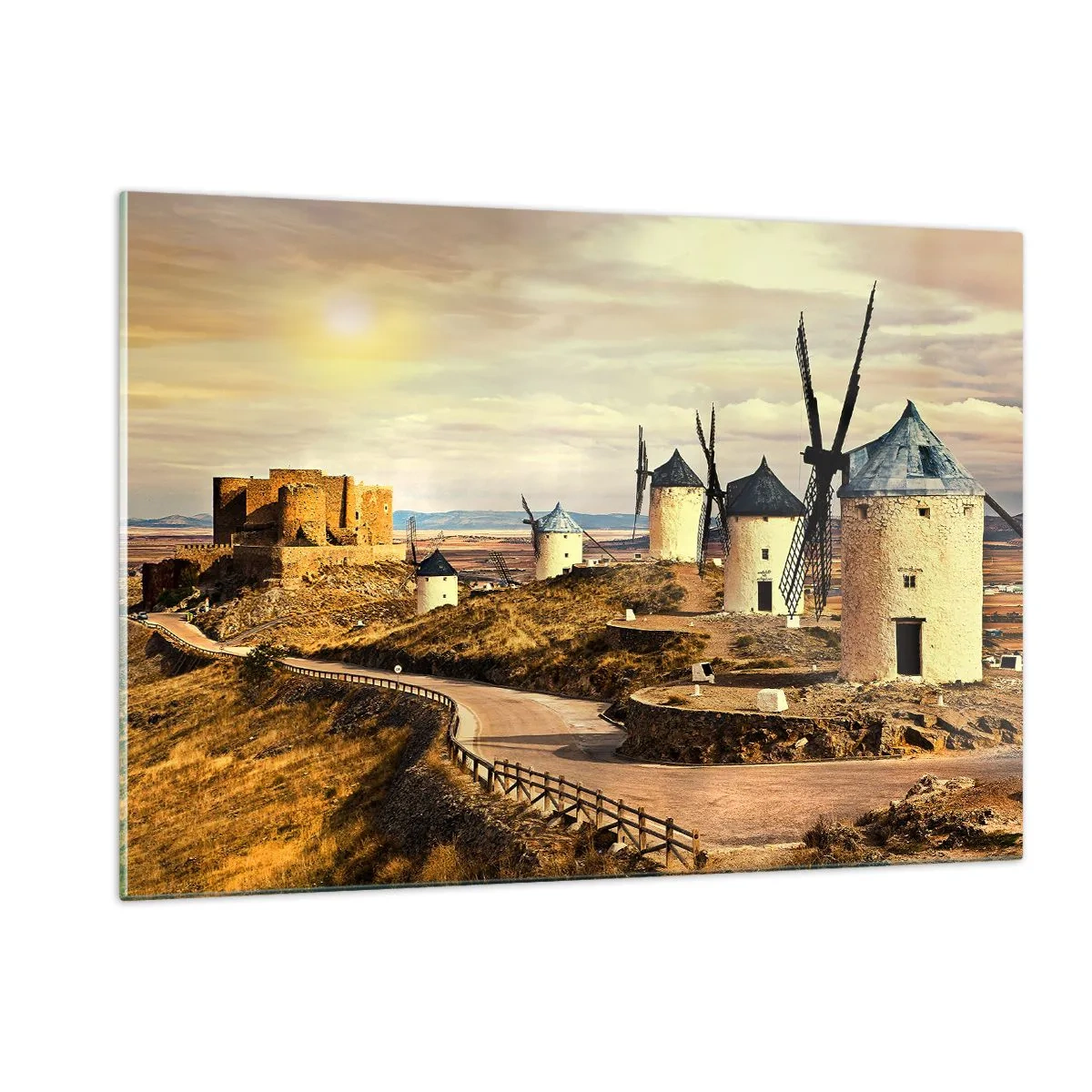Üveg kép - Mindjárt megjelenik Don Quijote - 120x80 cm