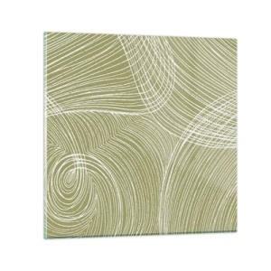 Üveg kép - Bonyolult absztrakció fehérben - 30x30 cm