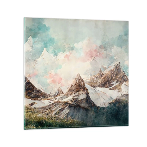 Üveg kép - Sziklás pengék - 70x70 cm