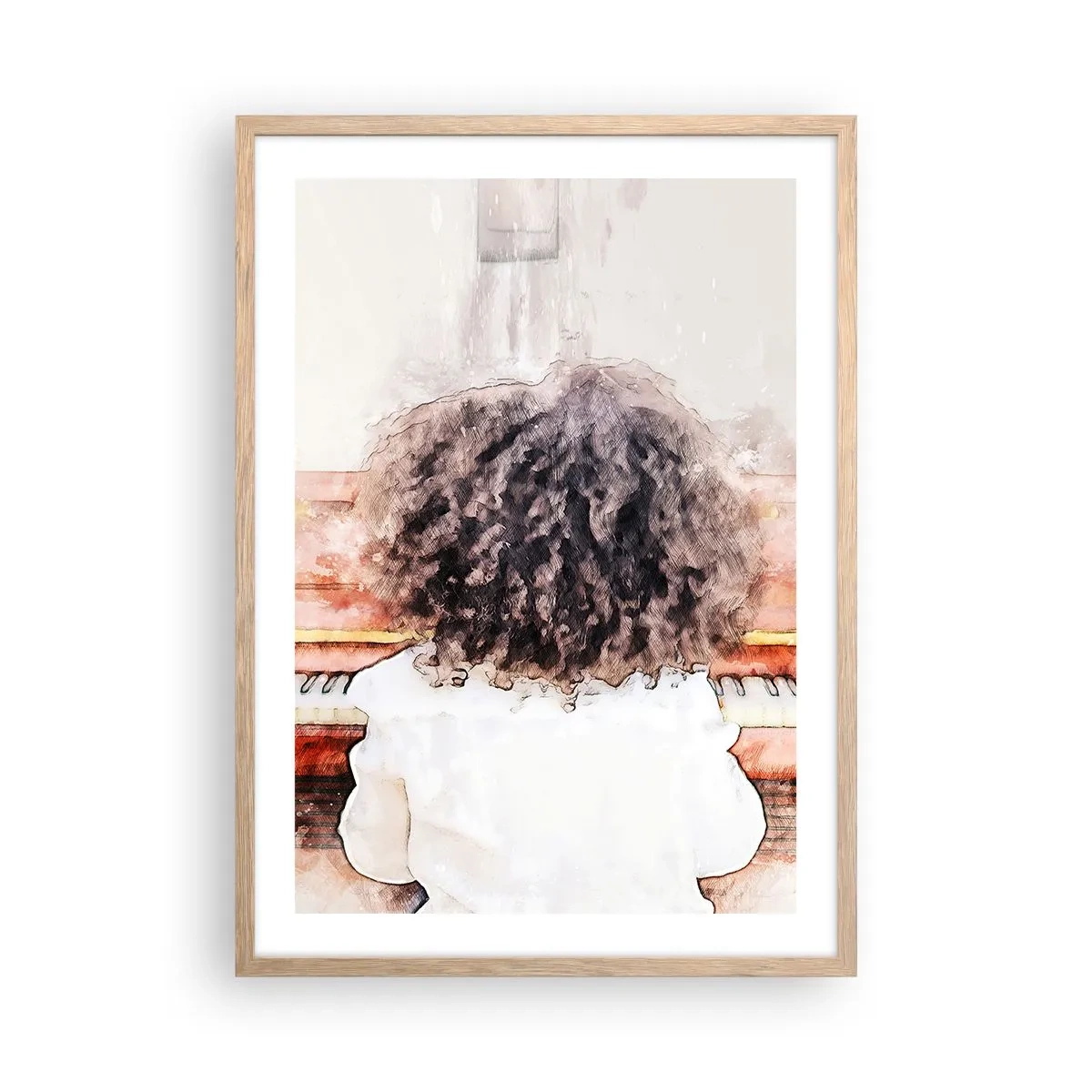 Poszter világos tölgy keretben - Az új világban - 50x70 cm