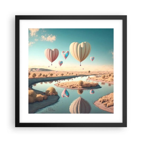 Poszter fehér keretben - A szerelem szárnyalni hagy - 40x40 cm