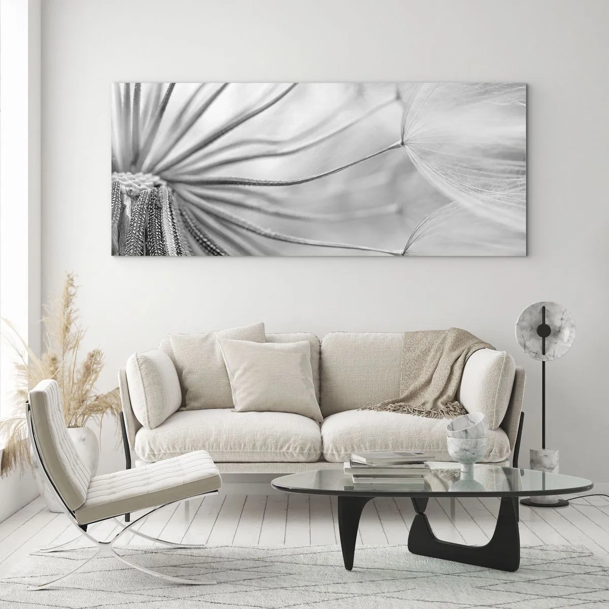 Üveg kép - Pitypang, papírsárkány - 140x50 cm