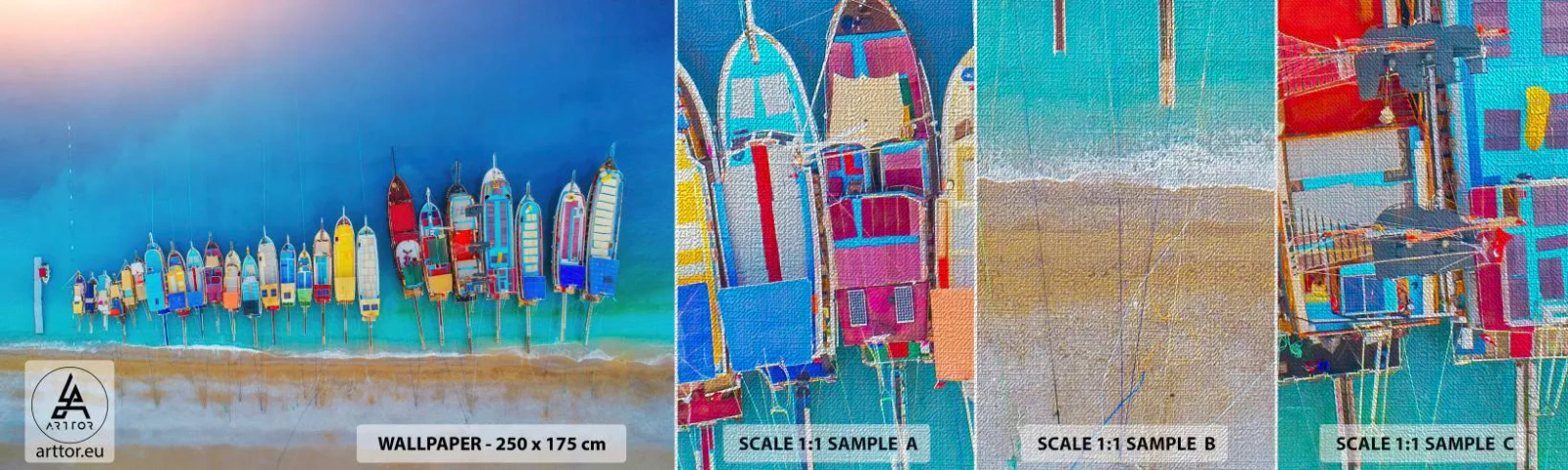 Fotótapéta Minta Premium Canvas - Madártávlatból - Tájkép, Strand, Tenger - 100x30 cm