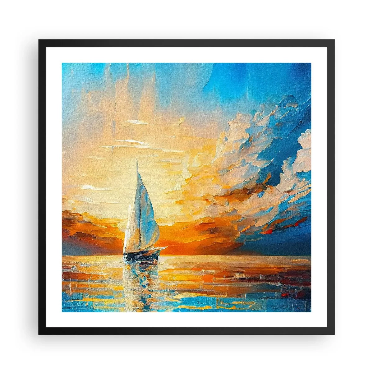 Poszter fehér keretben - Aranyban vitorlázva - 60x60 cm