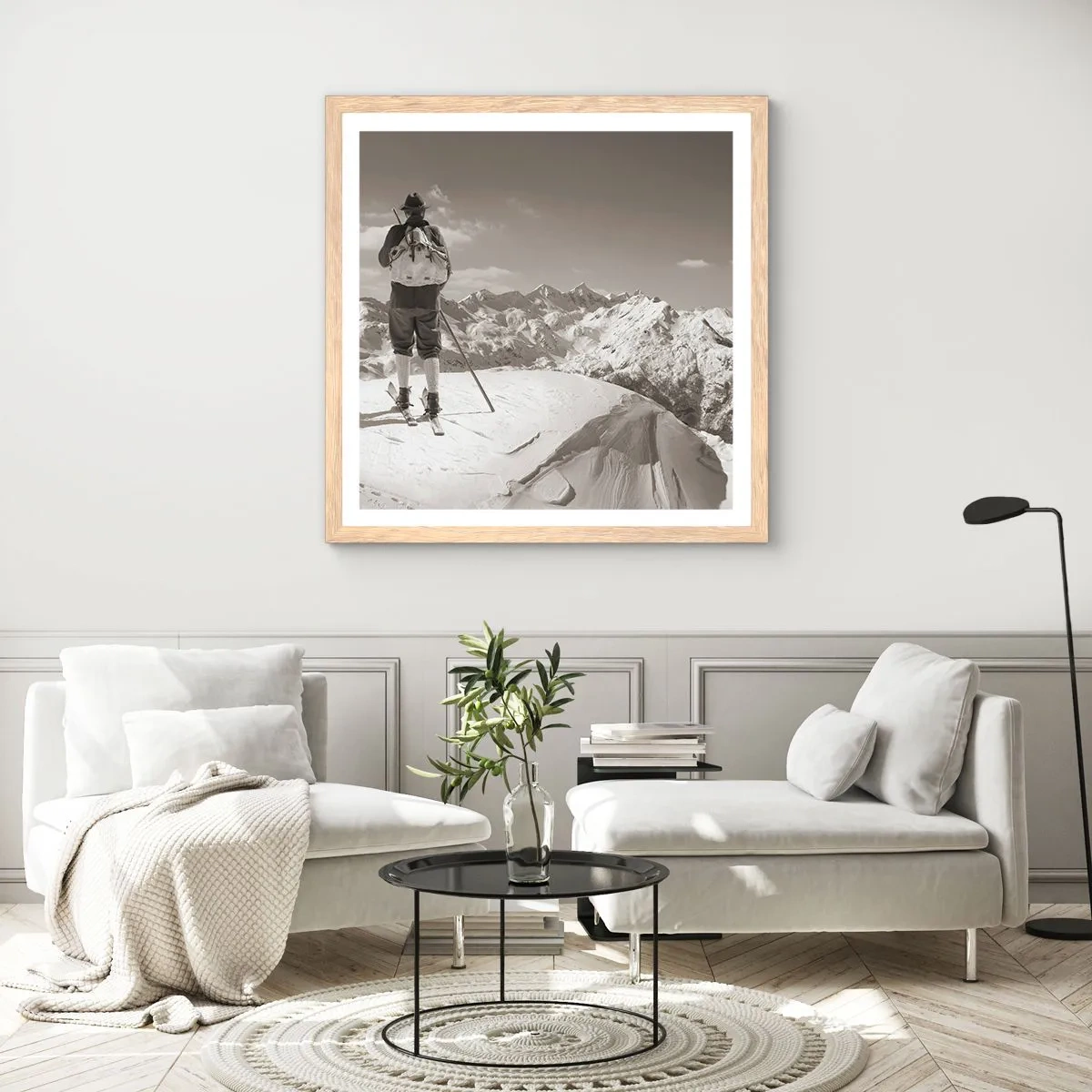 Poszter világos tölgy keretben - És a hegyek ugyanazok - 50x50 cm