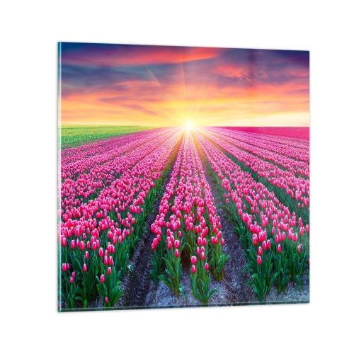 Üveg kép - Gyönyör farm - 60x60 cm