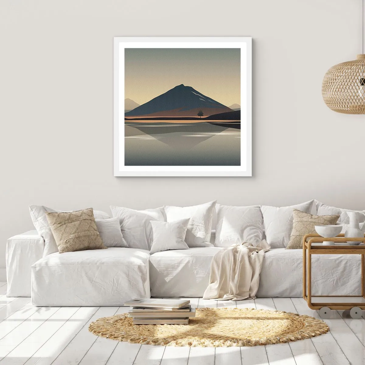 Poszter fekete keretben - Tükörreflexió - 60x60 cm