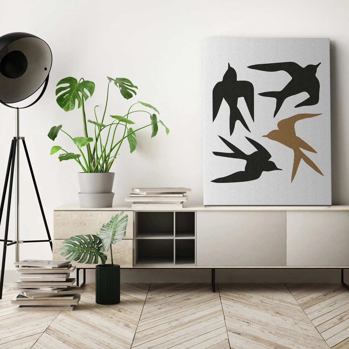 Vászonkép - Fecske játékok - 55x100 cm