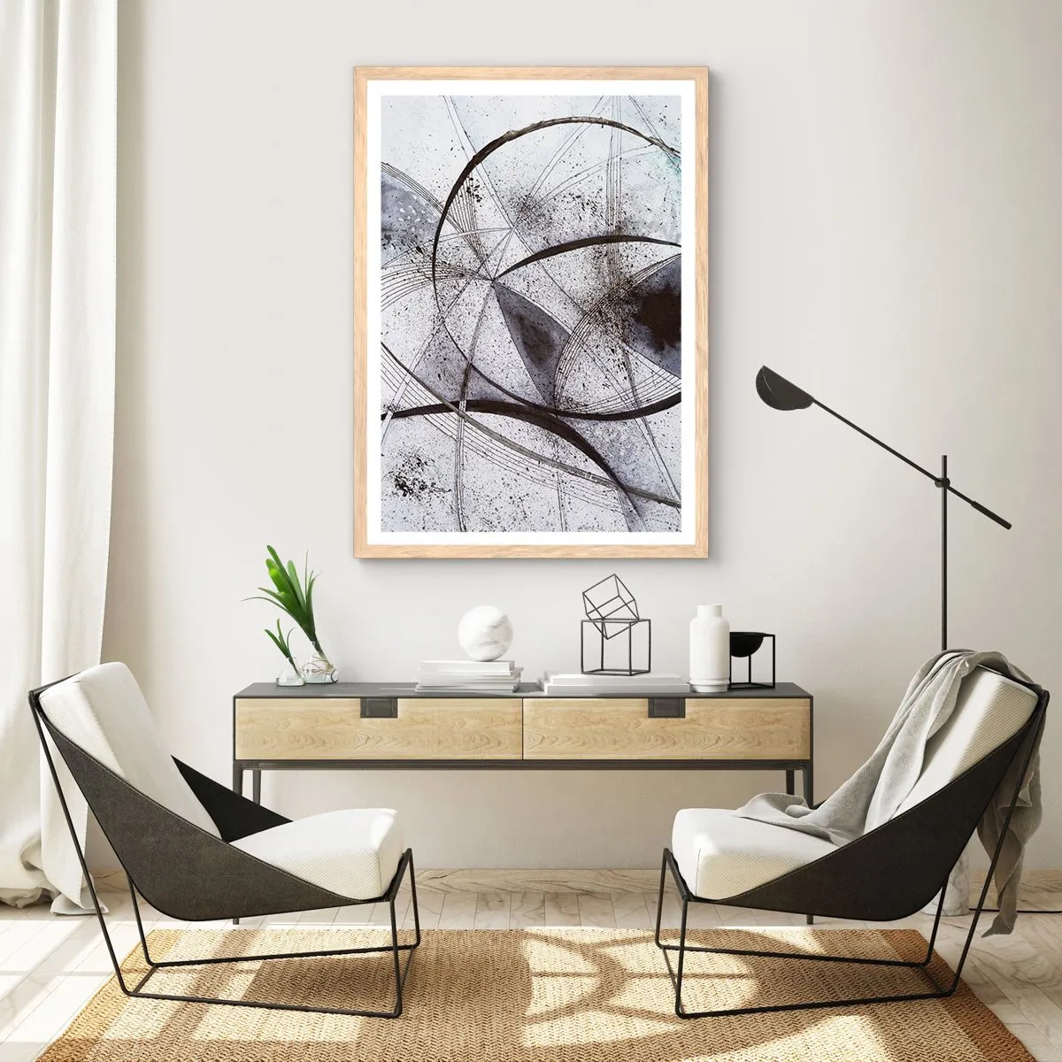Poszter világos tölgy keretben - Futurisztikus fantázia - 30x40 cm