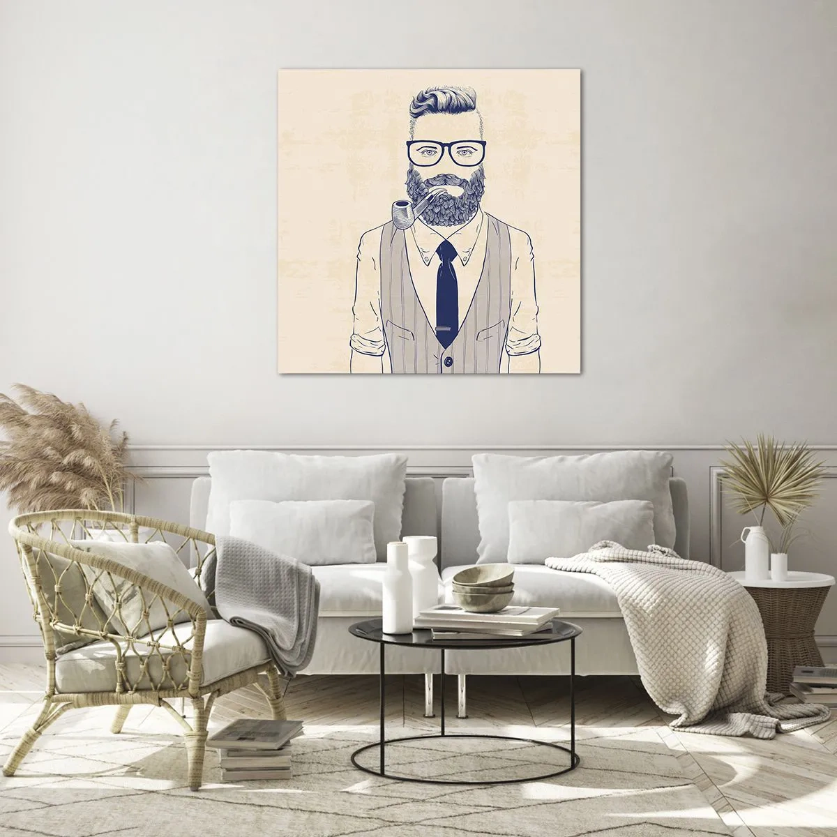 Üveg kép - Vidám, férfias és divatos - 30x30 cm