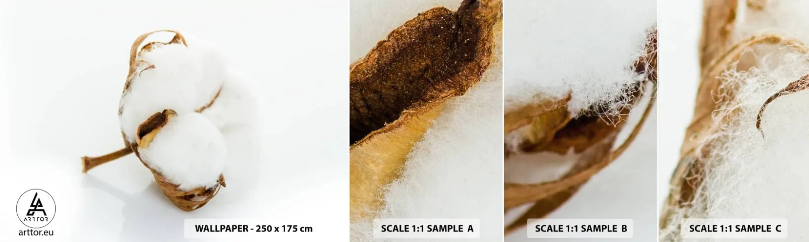 Fotótapéta Minta Standard Eco - Lágy természetű - Pamut, Minimalista, Virág - 100x30 cm