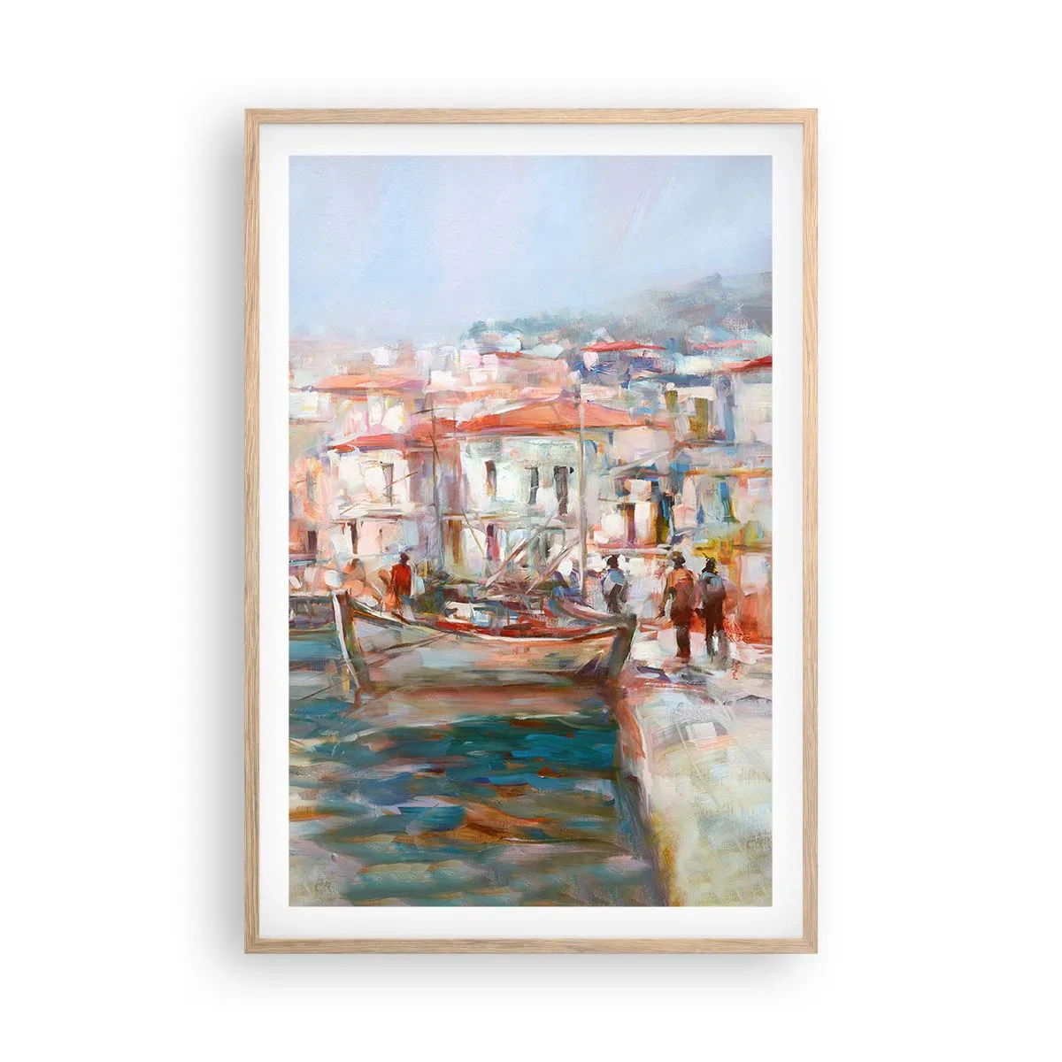 Poszter világos tölgy keretben - Pasztell vakáció - 61x91 cm