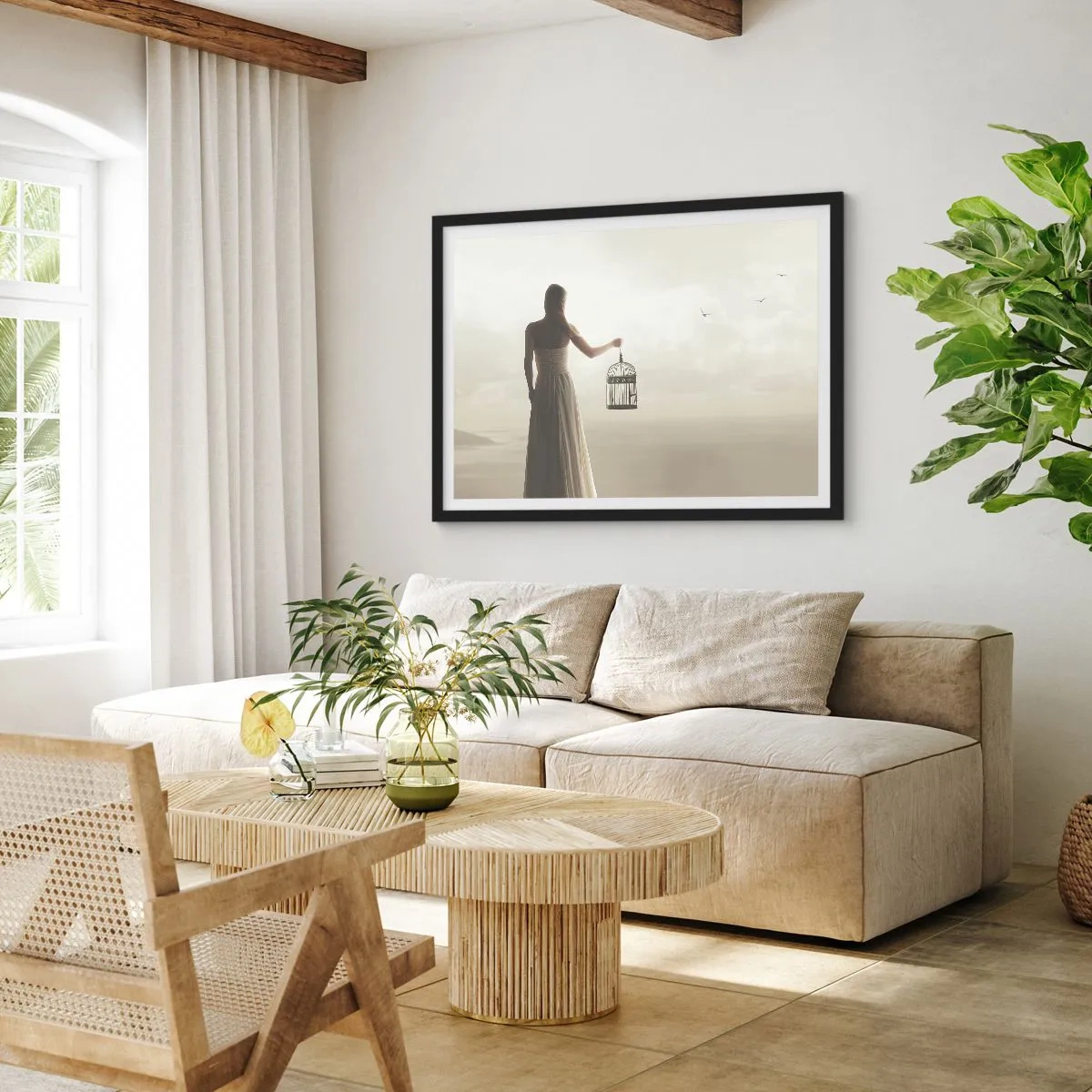 Poszter fehér keretben - Légy szabad - 50x40 cm