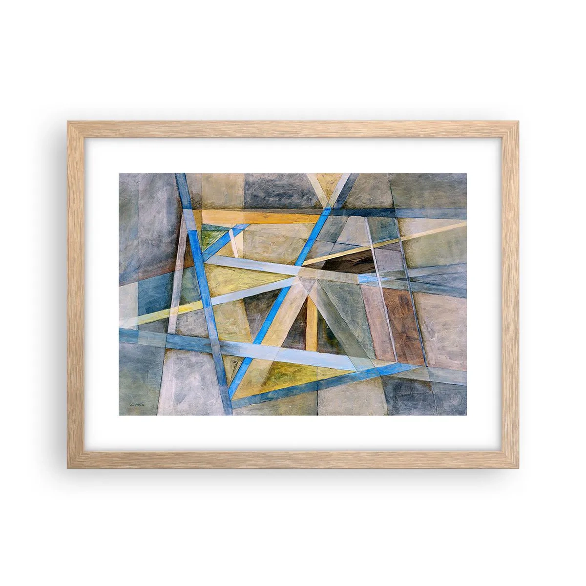 Poszter világos tölgy keretben - Egyenesen vagy átlósan? - 40x30 cm