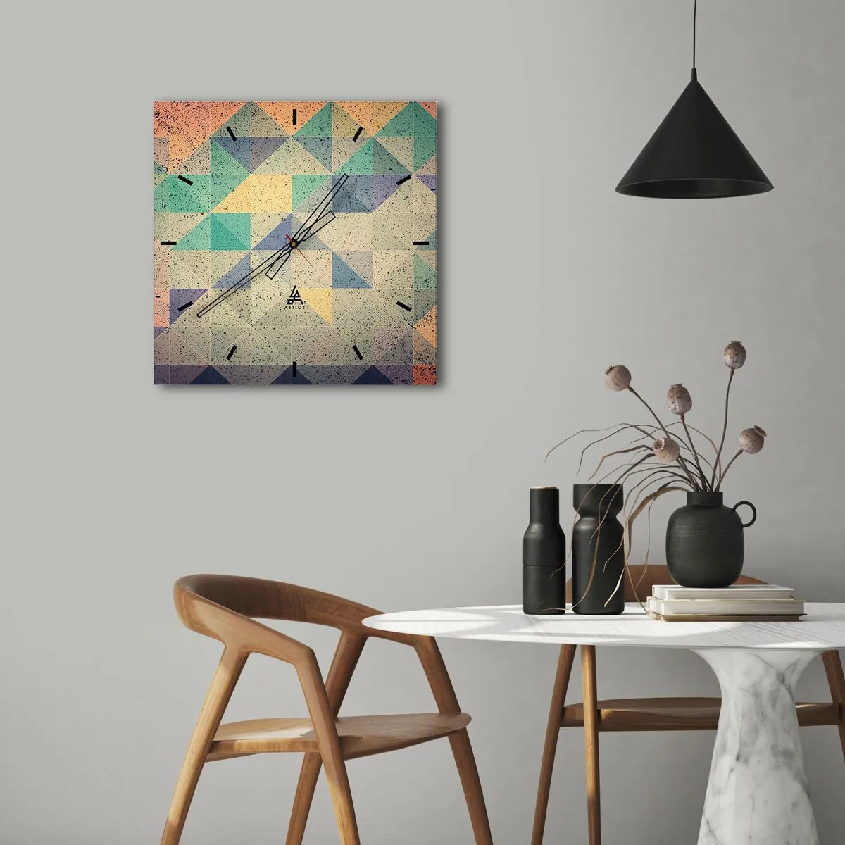 Falióra, Óra - A háromszögek köztársasága - 40x40 cm