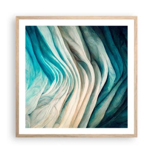 Poszter világos tölgy keretben - Kék telhetetlenség - 60x60 cm