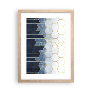 Poszter világos tölgy keretben - Kompozíció szinkópa ritmusban - 30x40 cm