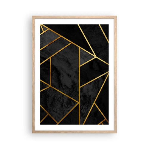 Poszter világos tölgy keretben - Sötétség és ragyogás - 50x70 cm