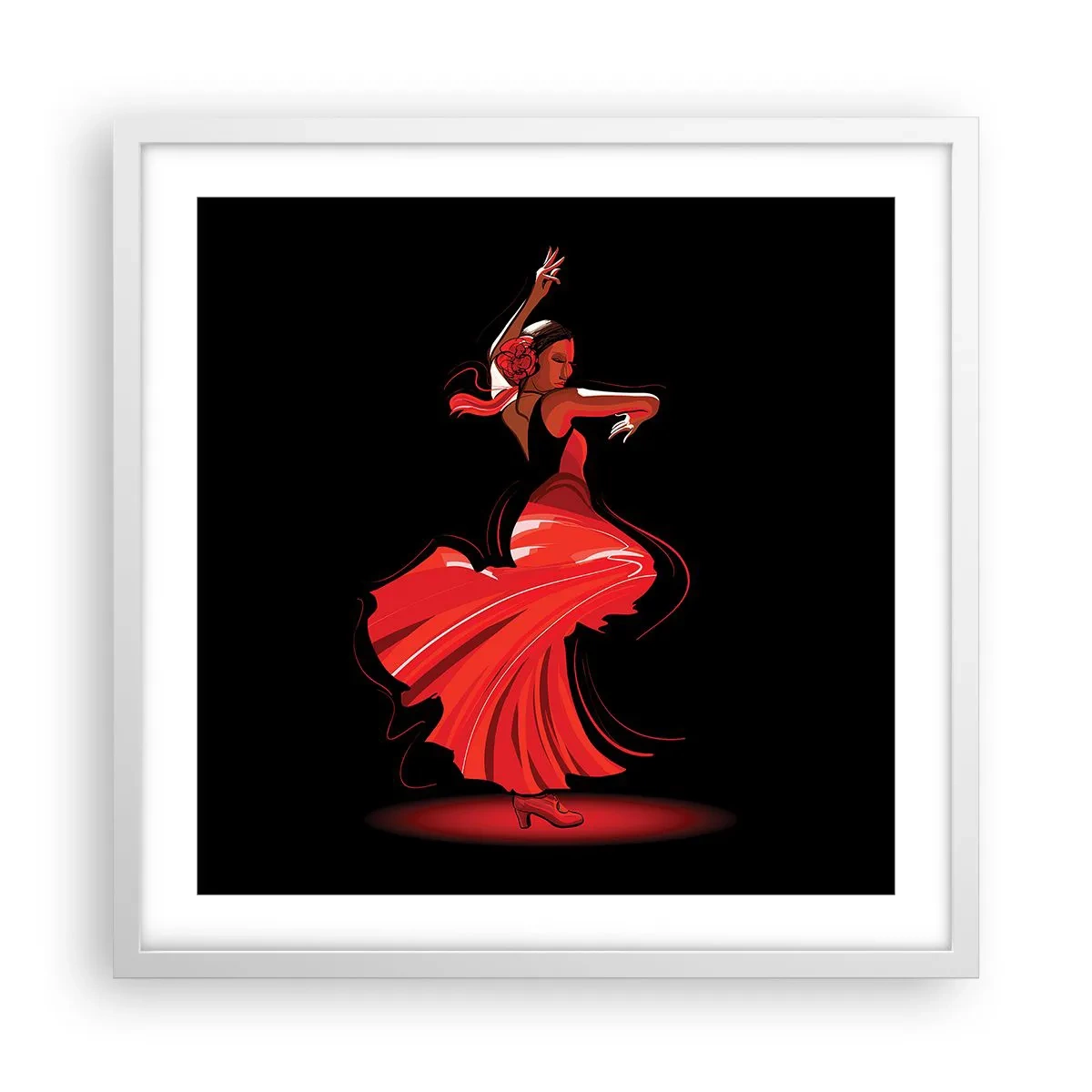 Poszter fekete keretben - A flamenco tüzes szelleme - 50x50 cm