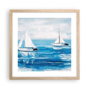 Poszter világos tölgy keretben - Egy barátoddal az oldaladon - 40x40 cm