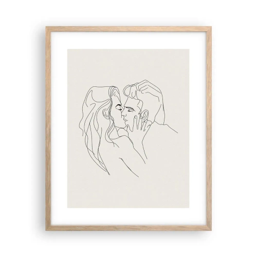 Poszter világos tölgy keretben - Összegabalyodva az érzésben - 40x50 cm