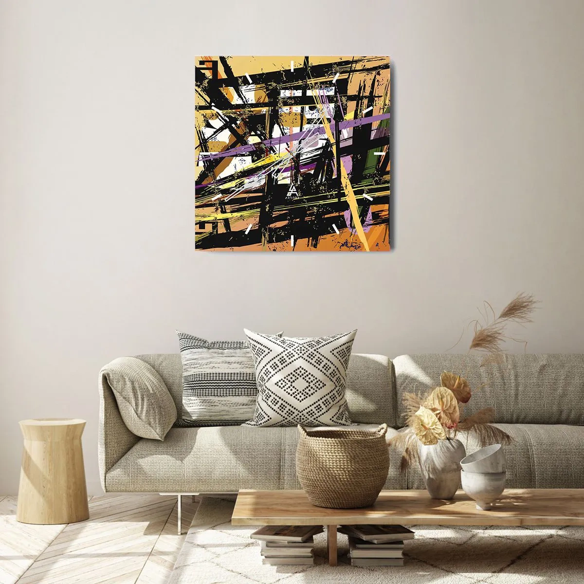 Falióra, Óra - Éles vágás - 40x40 cm