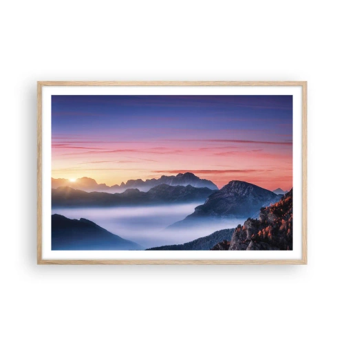 Poszter világos tölgy keretben - A völgyek fölött - 91x61 cm