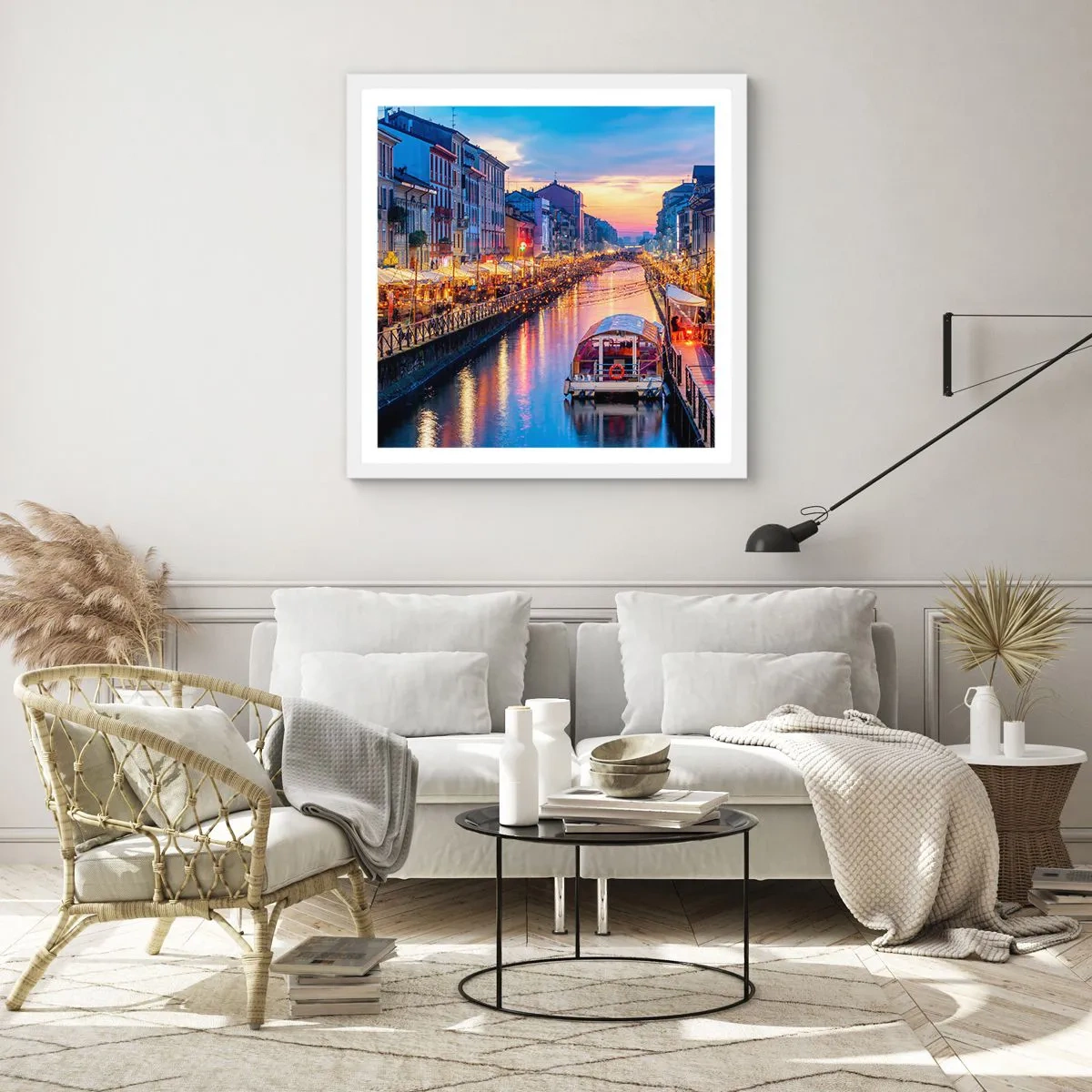 Poszter fekete keretben - Fény és öröm estéje - 50x50 cm