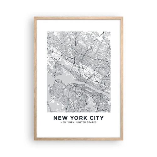 Poszter világos tölgy keretben - Metropolisz anatómiája - 50x70 cm