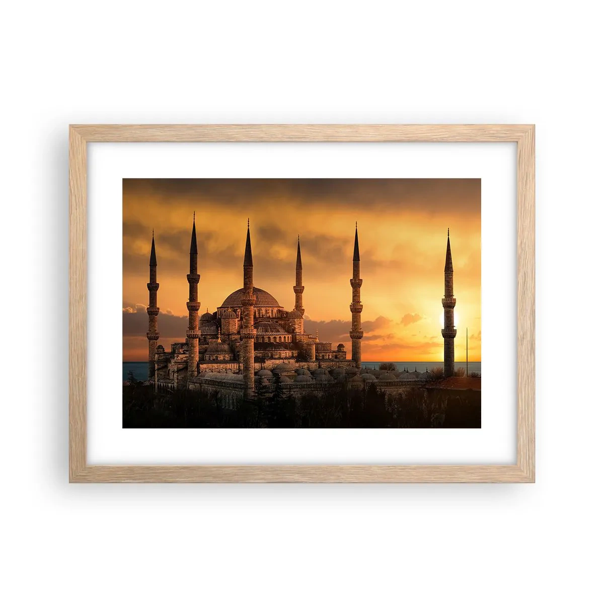 Poszter világos tölgy keretben - Isten hatalmas - 40x30 cm
