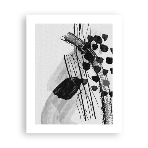 Poszter - Fekete-fehér organikus absztrakció - 40x50 cm