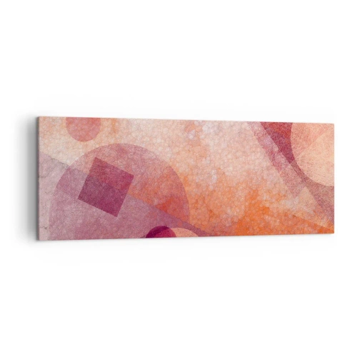 Vászonkép - Geometriai transzformációk rózsaszínben - 140x50 cm