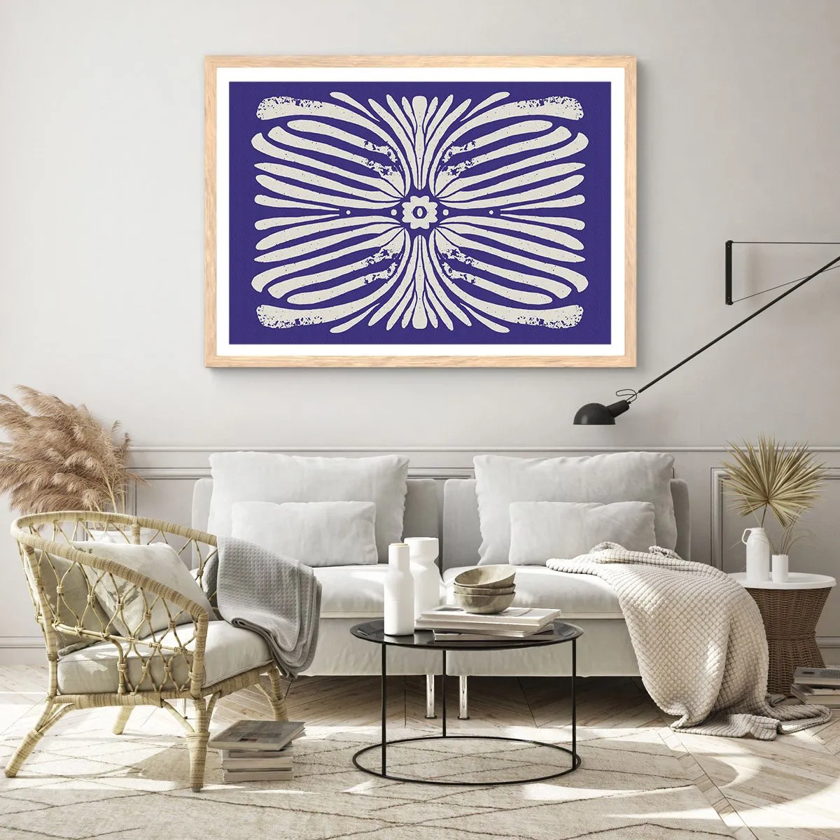 Poszter világos tölgy keretben - Etnikai inspirációk - 91x61 cm