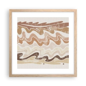 Poszter világos tölgy keretben - Jó energia - jó érzelmek - 40x40 cm