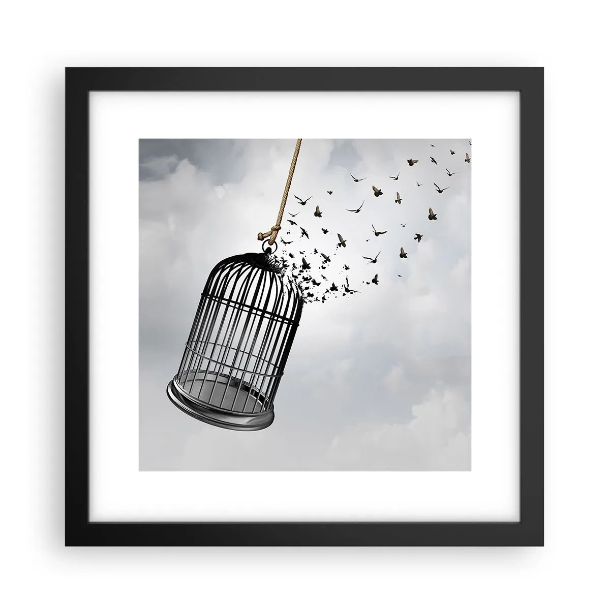 Poszter fehér keretben - Hit... Remény... Szabadság! - 30x30 cm