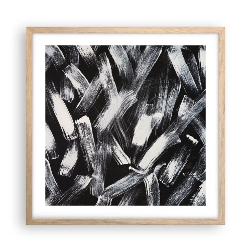 Poszter világos tölgy keretben - Absztrakció az ipari szellemben - 50x50 cm